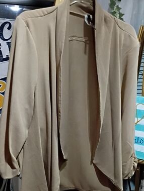 Moa Collection Draped Open-Front Cardigan - Beige - New